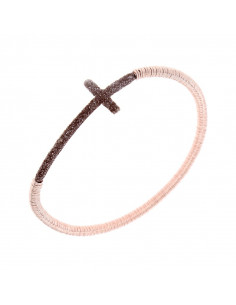 Bracelet Extensible Motif croix En Polvere marron De la Maison Pesavento WPLVB1501