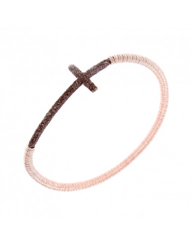 Bracelet Extensible Motif croix En Polvere marron De la Maison Pesavento