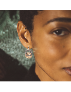 Cuirs Rond 25MM Pour Boucle D'oreilles Les Georgettes Rose Clair /Gris Clair 2