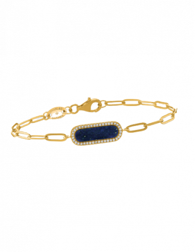 Bracelet CHARLES GARNIER En Vermeil, Oxydes De Zirconium Et Lapis Lazuli AGF170089B