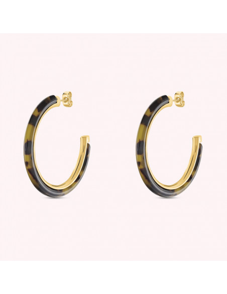 Boucles d'Oreilles Créoles Boucles De AGATHA Dorée/Ecaille 02380117-173