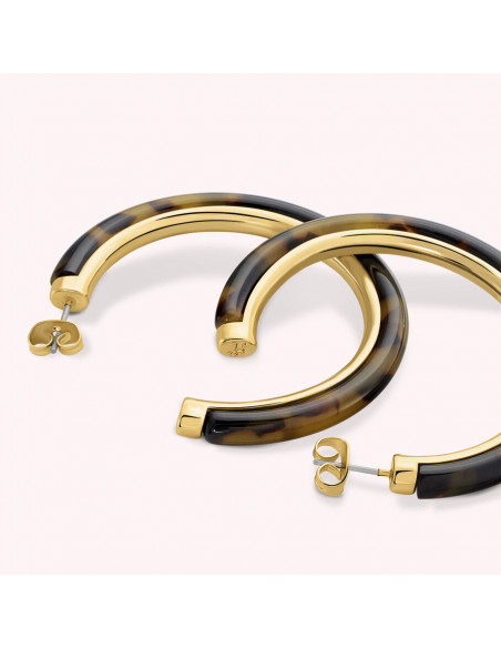 Boucles d'Oreilles Créoles Boucles De AGATHA Dorée/Ecaille 02380117-173