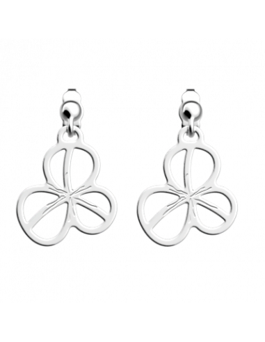 Boucles d'oreilles argentées Les Georgettes Trefle finition plaqué argent rhodié 16MM