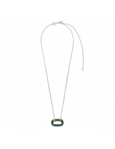Collier Argent Ti Sento Bicolore Et Malachite 34012MA