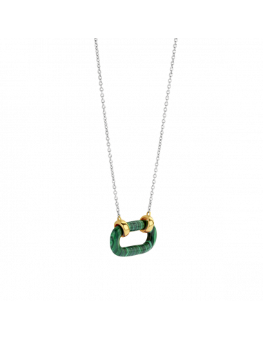 Collier Argent Ti Sento Bicolore Et Malachite 34012MA