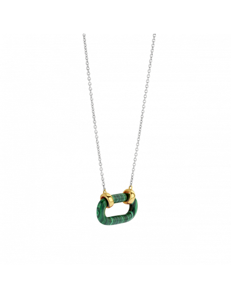 Collier Argent Ti Sento Bicolore Et Malachite 34012MA