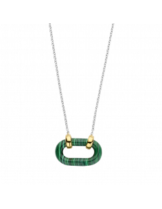 Collier Argent Ti Sento Bicolore Et Malachite 34012MA