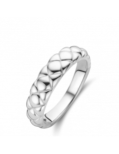 Bague Matelassé Motif Trèfles Ti Sento En Argent