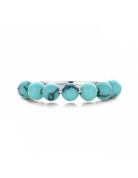 Bague Argent  Ti Sento Avec 7 perles Turquoise