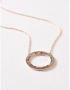 Collier Cordelle De Saunier En Plaqué Or Et Oxydes Multicolores 70415180110 2