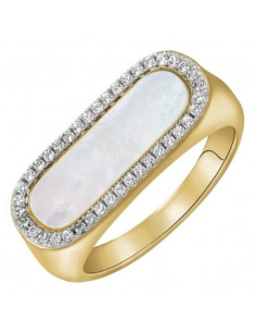 Bague CHARLES GARNIER en Argent Doré ,oxyde de zirconium...