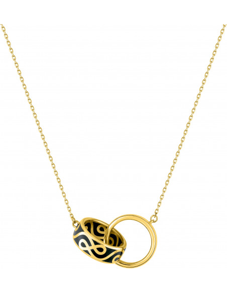 Collier or jaune 375 laqué noir Lore L39005JL1