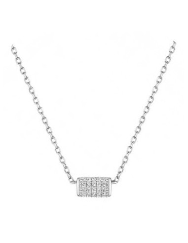 Collier empierré or gris 375 42cm Lore L5A01GZ