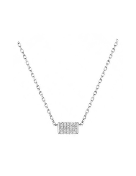 Collier empierré or gris 375 42cm Lore L5A01GZ