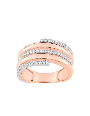Bague empierrée or rose 375 Lore L0A06KZ
