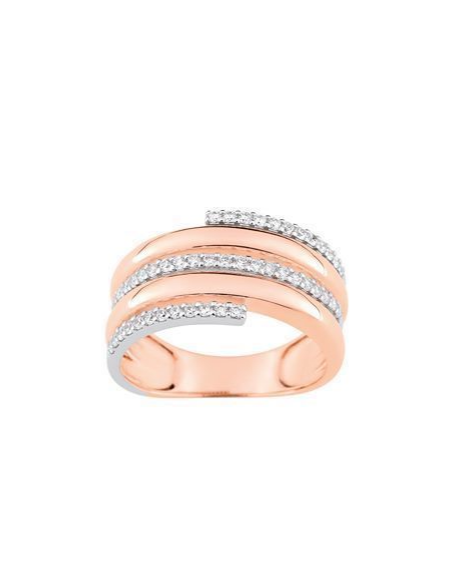 Bague empierrée or rose 375 Lore L0A06KZ