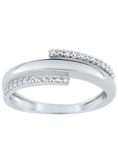 Bague empierrée or blanc 375 Lore L0A05GZ
