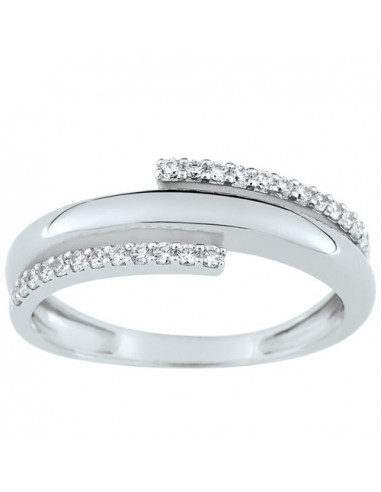 Bague empierrée or blanc 375 Lore L0A05GZ