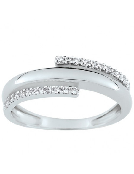Bague empierrée or blanc 375 Lore L0A05GZ