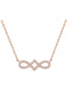 Collier empierré or rose 375 42cm Lore L5A08RZ