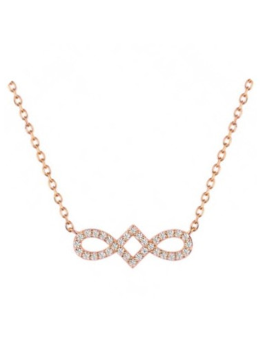 Collier empierré or rose 375 42cm Lore L5A08RZ