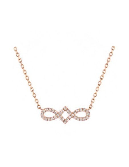 Collier empierré or rose 375 42cm Lore L5A08RZ