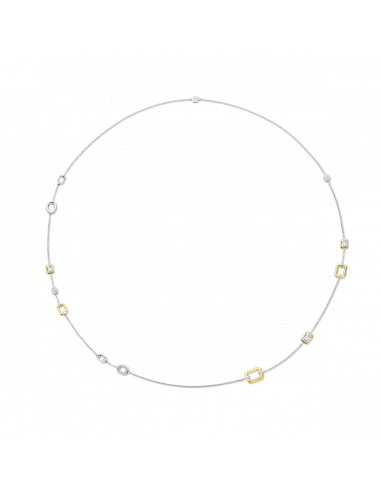 Sautoir Bicolore Argent Et Plaqué Or Et Oxydes 34028ZY