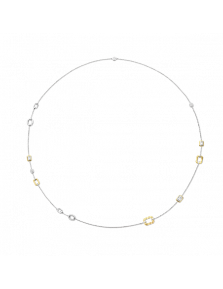 Sautoir Bicolore Argent Et Plaqué Or Et Oxydes 34028ZY