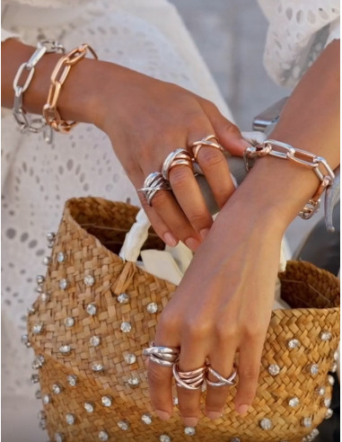 Bracelet Pesavento Anneaux Argent Bicolore
