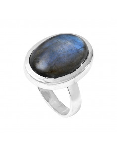 Bague Cabochon Labradorite En Argent De Clio Blue