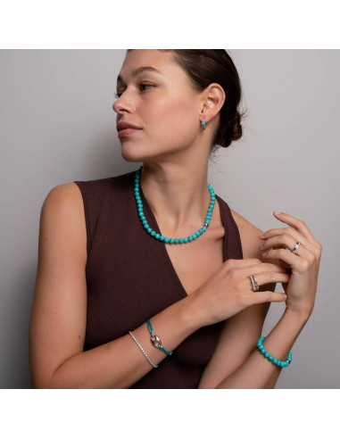 Bracelet Argent  Perles Turquoise