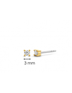 Boucles d'Oreilles Puces Bicolore Ti Sento En Argent 2