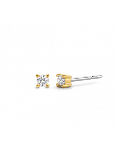 Boucles d'Oreilles Puces Bicolore Ti Sento En Argent