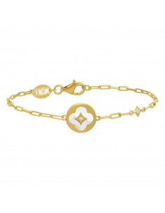 Bracelet Jeton Trèfle CHARLES GARNIER En Vermeil Nacre Et Oxyde de Zirconium AGF170151B