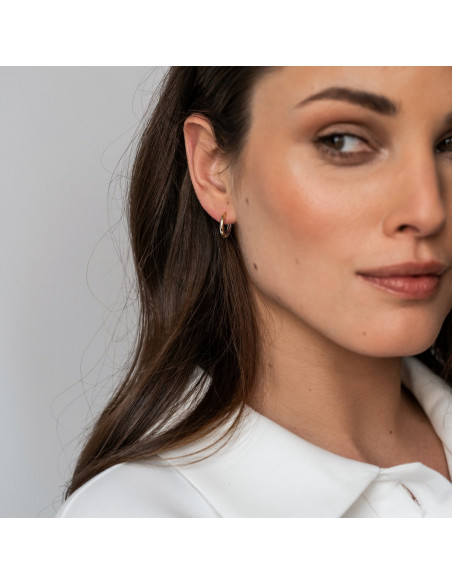 Boucles d'Oreilles Créoles Ti Sento Bicolore
