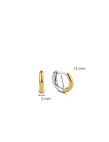 Boucles d'Oreilles Créoles Ti Sento Bicolore