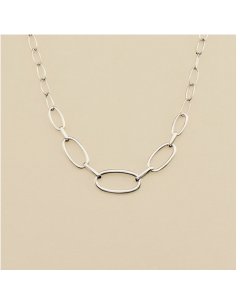 Collier AGATHA Mailles Ovales Allongées Argenté 02651377-064