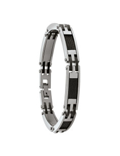 Bracelet Acier ZÉPHIR  Bicolore Noir De Jourdan