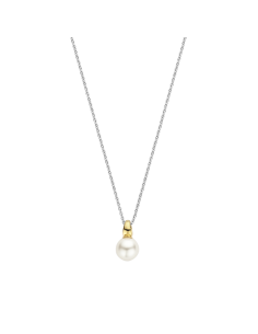 Collier Bicolore Ti Sento En Argent Et Son Pendentif Perle 34037YP