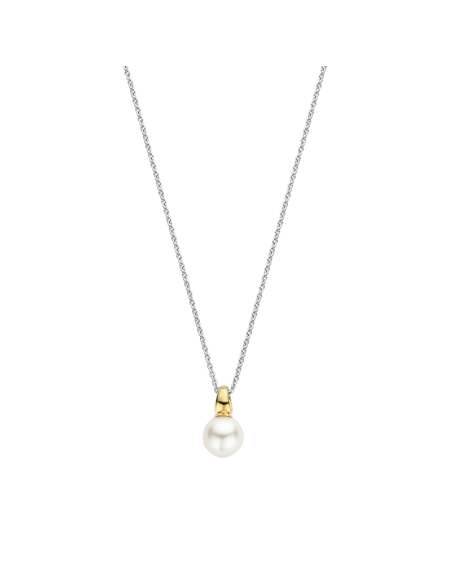 Collier Bicolore Ti Sento En Argent Et Son Pendentif Perle 34037YP