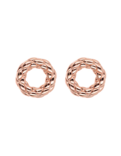 BOUCLES D'OREILLES Lobes Rondes Matelassé Rose BRONZALLURE