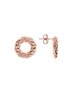 BOUCLES D'OREILLES Lobes Rondes Matelassé Rose BRONZALLURE 2