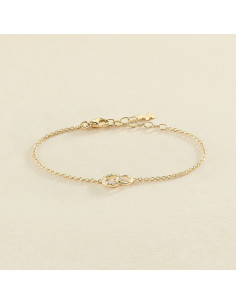 Bracelet Souple Rondou De AGATHA En Plaqué Or Et Oxydes 2