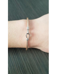 Bracelet Rigide Argent VALENZI Rose Crochet 2