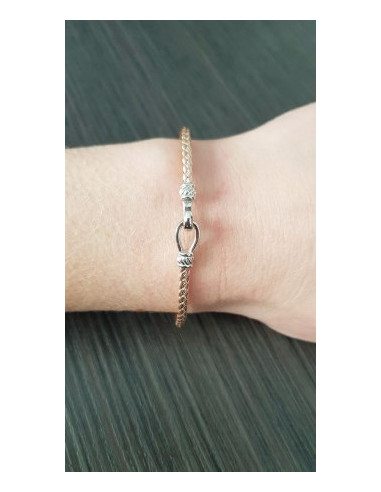 Bracelet Rigide Argent VALENZI Rose Crochet
