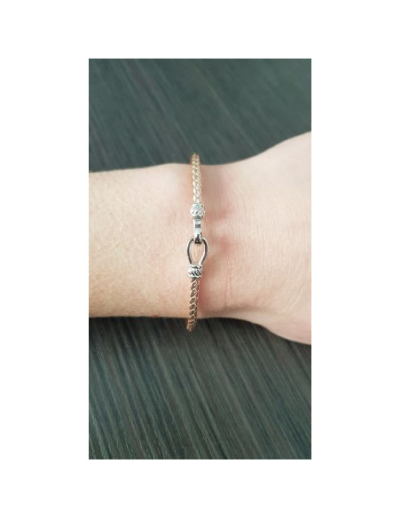 Bracelet Rigide Argent VALENZI Rose Crochet