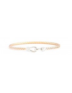 Bracelet Rigide Argent VALENZI Rose Crochet