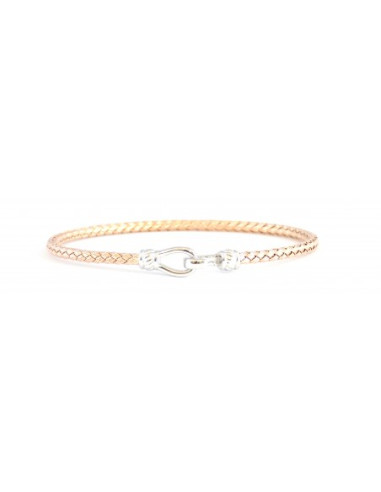 Bracelet Rigide Argent VALENZI Rose Crochet