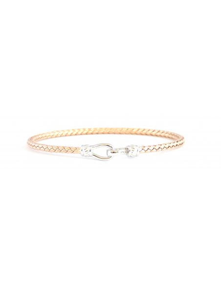 Bracelet Rigide Argent VALENZI Rose Crochet