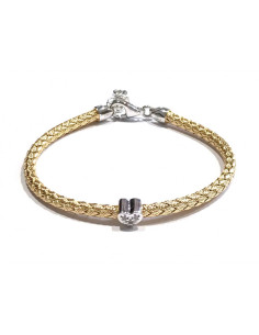 Bracelet Enfant Argent Jaune VALENZI Réglable Coeur Oxydes